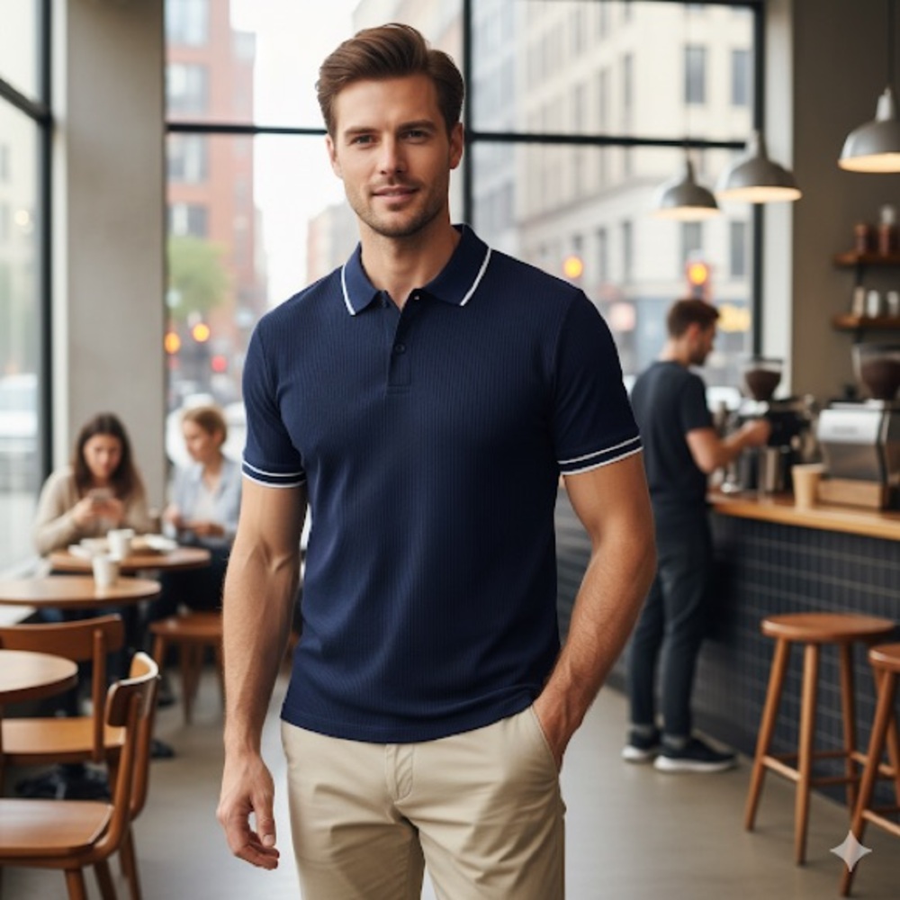 Coofandy Navy Polo Shirt for Men
